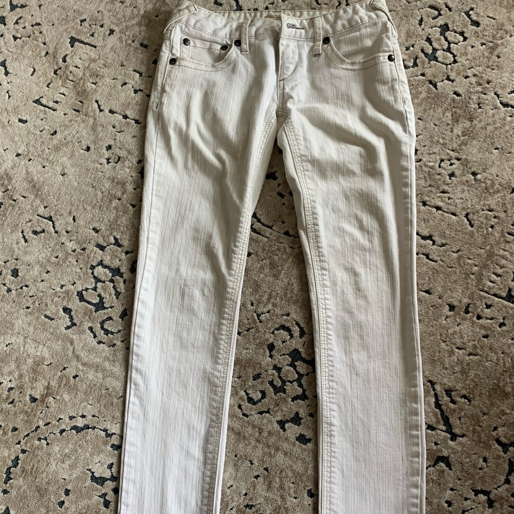Free People White Low Rise Jeans